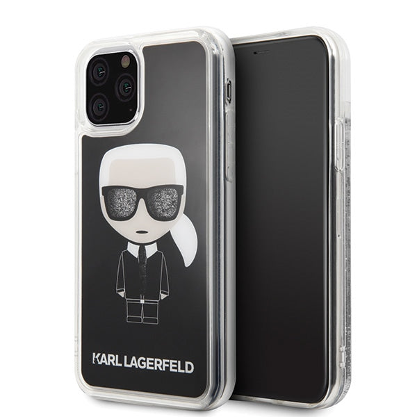 Etui Karl Lagerfeld Iconic Glitter na iPhone 11 Pro - czarne_0