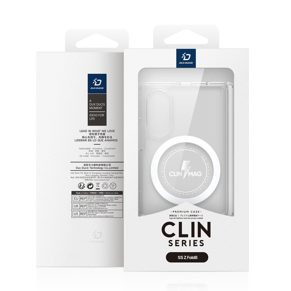 Dux Ducis Clin Mag Case for Samsung Galaxy Z Fold 8 Wide Compatible with MagSafe - Transparent_4