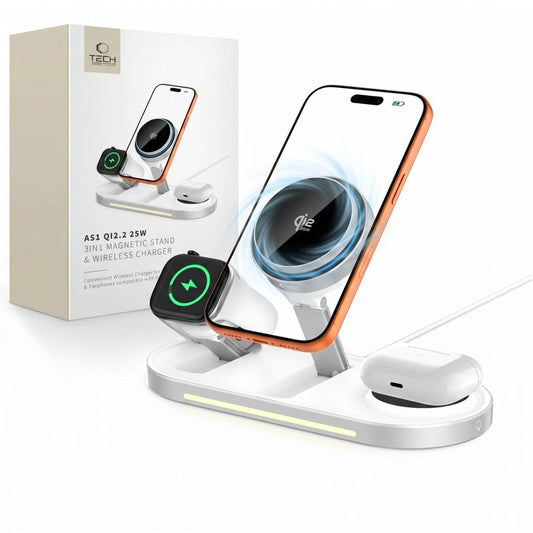 Tech-Protect A51 MagSafe 3-in-1 25W QI2.2 Wireless Charger - White_0