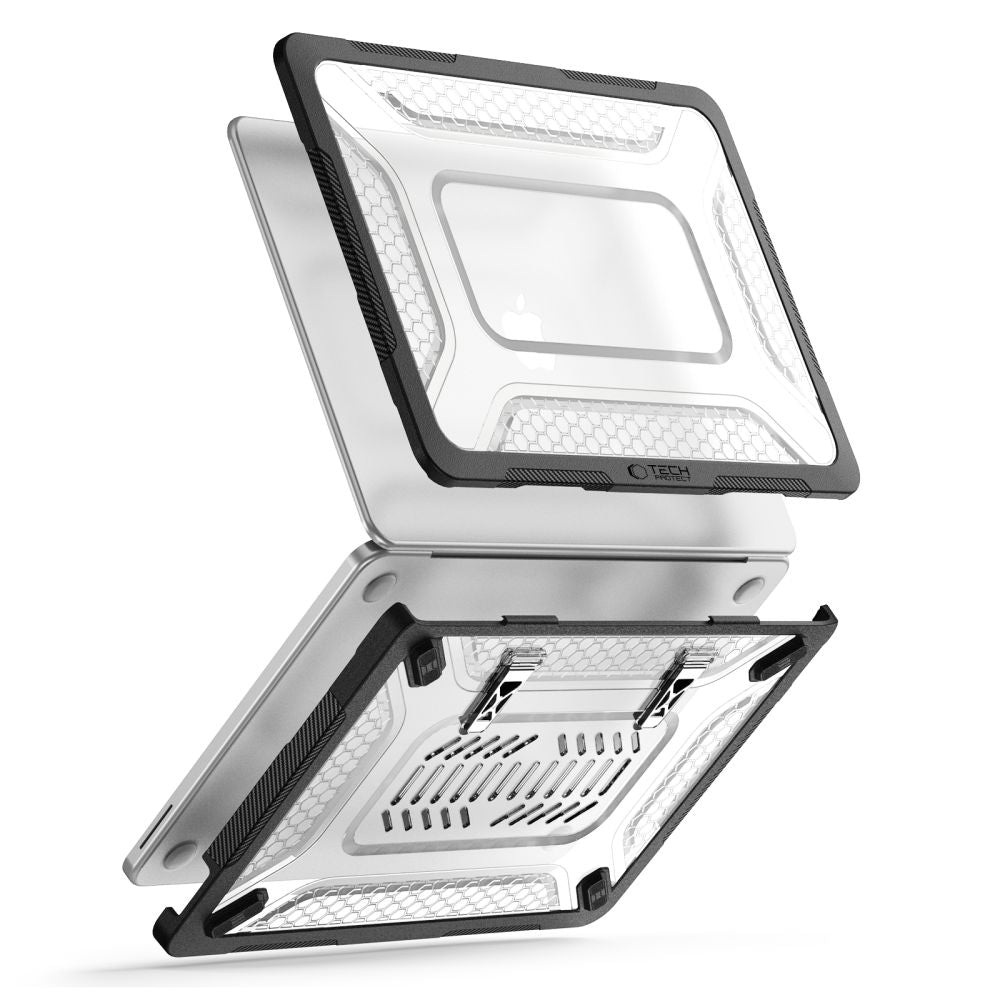 Tech-Protect Kevlar Pro Case for MacBook Neo 13" 2026 - Black and Clear_4
