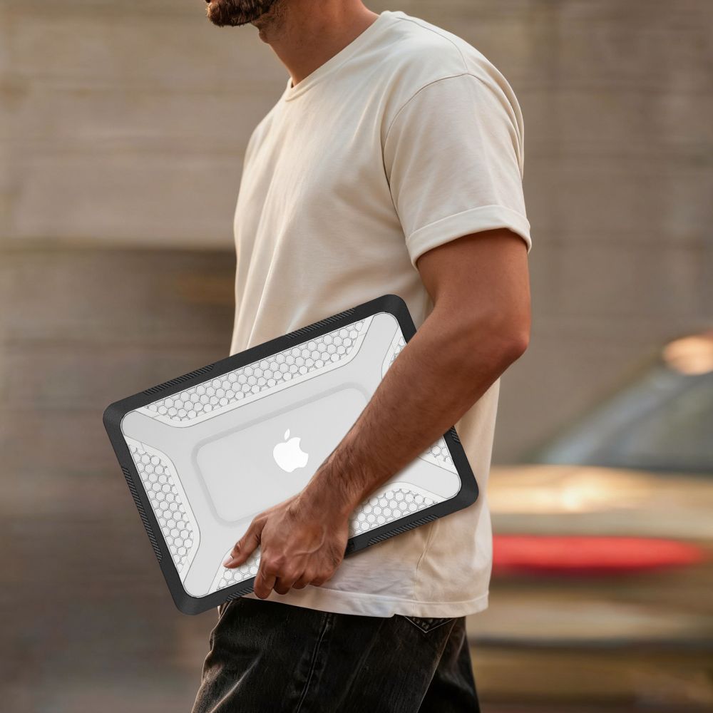 Tech-Protect Kevlar Pro Case for MacBook Neo 13" 2026 - Black and Clear_8