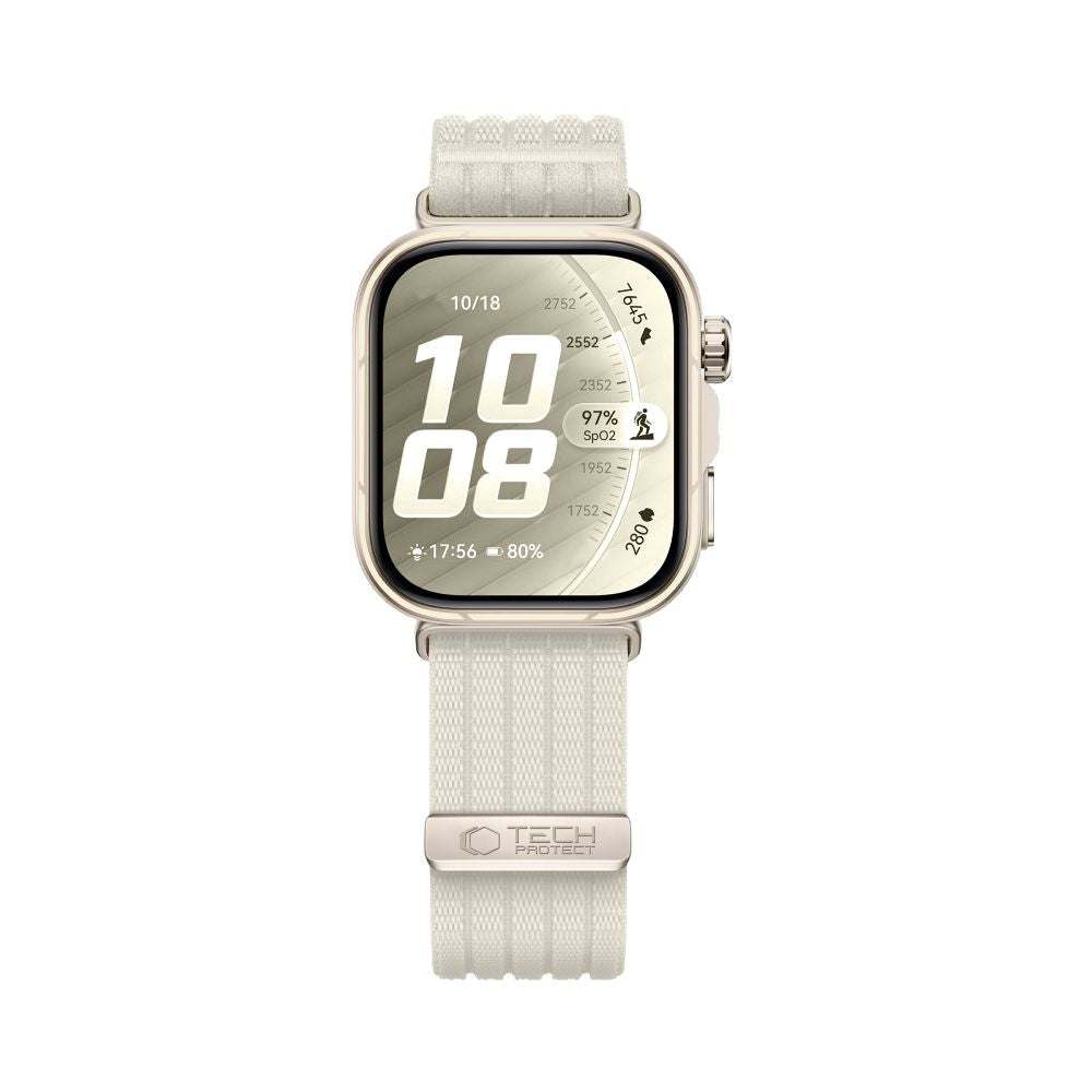 Tech-Protect Nylon Strap for Huawei Watch Fit 3 / 4 / 4 Pro / 5 / 5 Pro - White_2