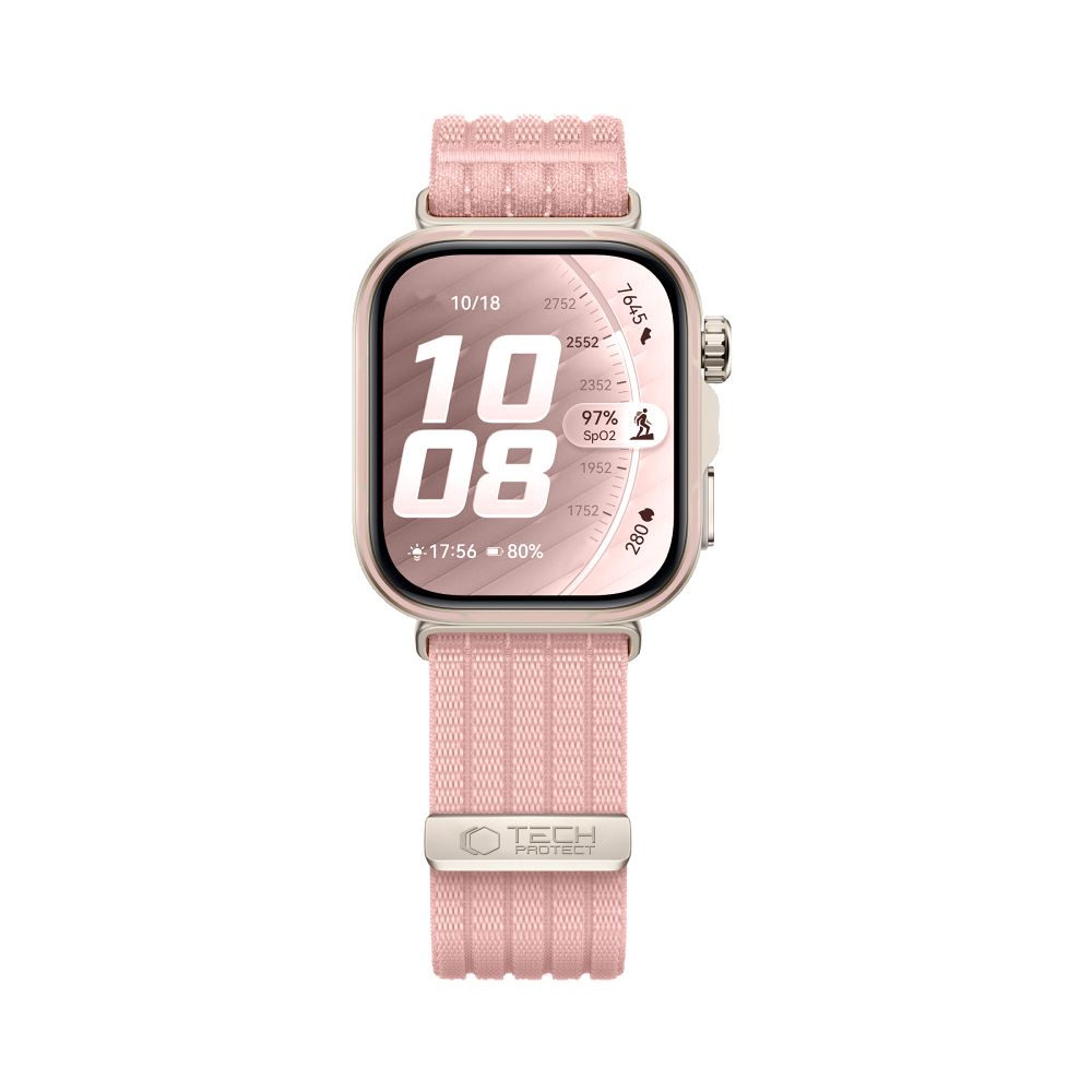 Tech-Protect Nylon Strap for Huawei Watch Fit 3 / 4 / 4 Pro / 5 / 5 Pro - Pink_2