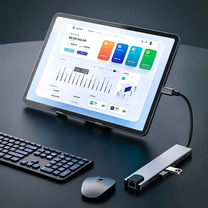 Tech-Protect HB09 USB hub 8in1 TYPE-C + USB-A 3.0 + USB-C 3.0 + HDMI 4K 60HZ + SD/TF + PD100W + RJ45 1000 MB/S - gray_11
