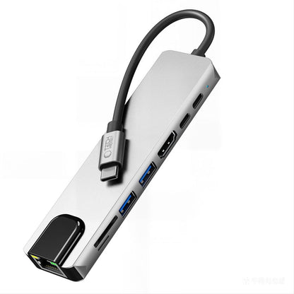 Tech-Protect HB09 USB hub 8in1 TYPE-C + USB-A 3.0 + USB-C 3.0 + HDMI 4K 60HZ + SD/TF + PD100W + RJ45 1000 MB/S - gray_4