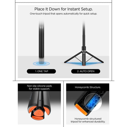 Spigen S582W Bluetooth Selfie Stick - Black_10