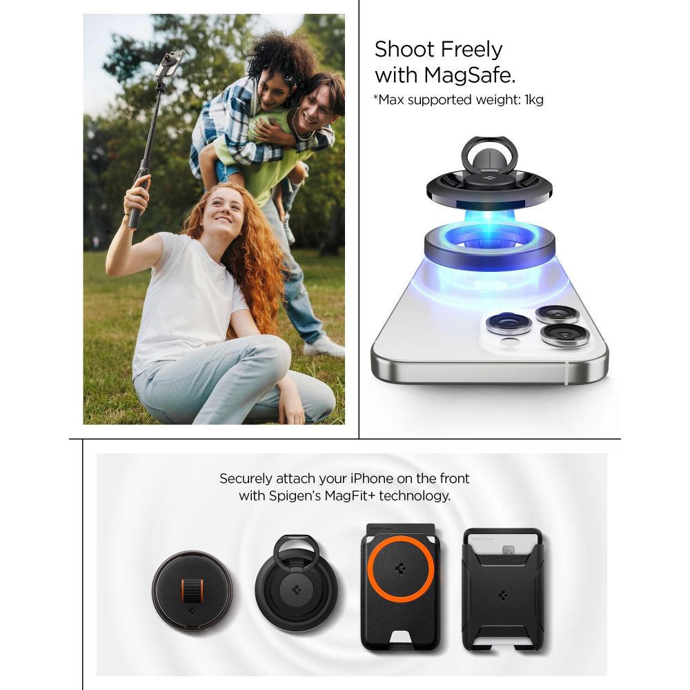 Spigen S582W Bluetooth Selfie Stick - Black_8