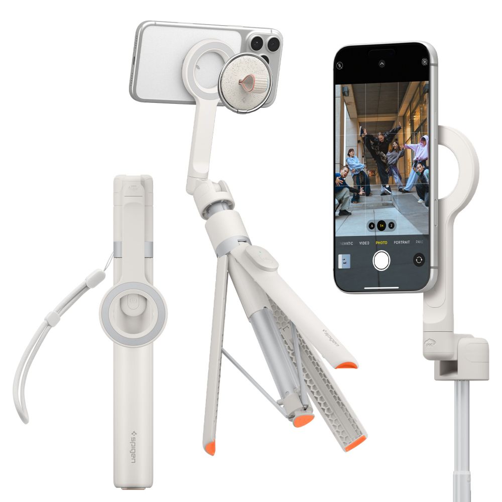 Spigen S582W Bluetooth Selfie Stick - Beige_0