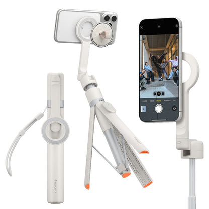 Spigen S582W Bluetooth Selfie Stick - Beige_0