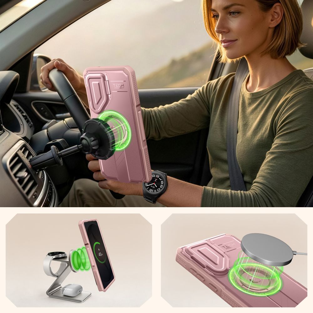 Tech-Protect Kevlar MagSafe 2-Set Case for Samsung Galaxy S26 Ultra - Pink_3