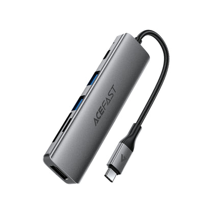 Acefast J18 USB Hub USB-C 6-in-1 HDMI 4K 60Hz PD90W Docking Station - Gray_0