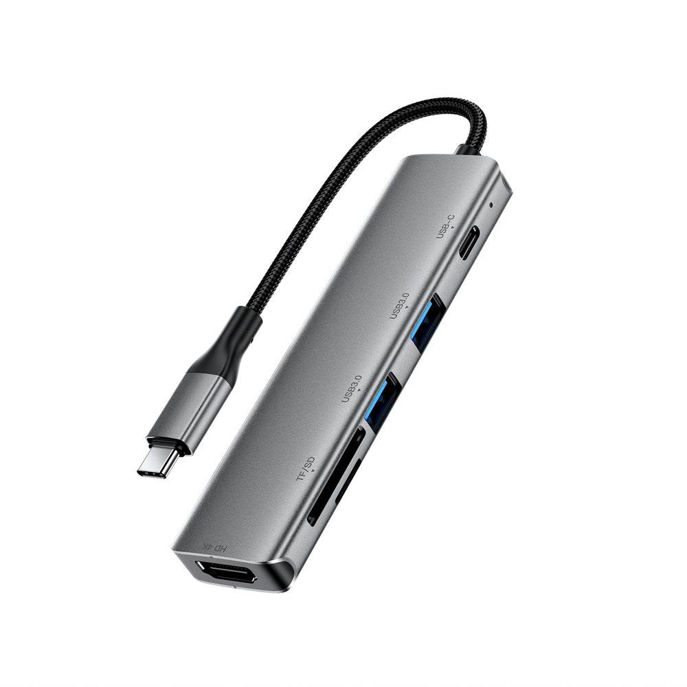 Acefast J18 USB Hub USB-C 6-in-1 HDMI 4K 60Hz PD90W Docking Station - Gray_5