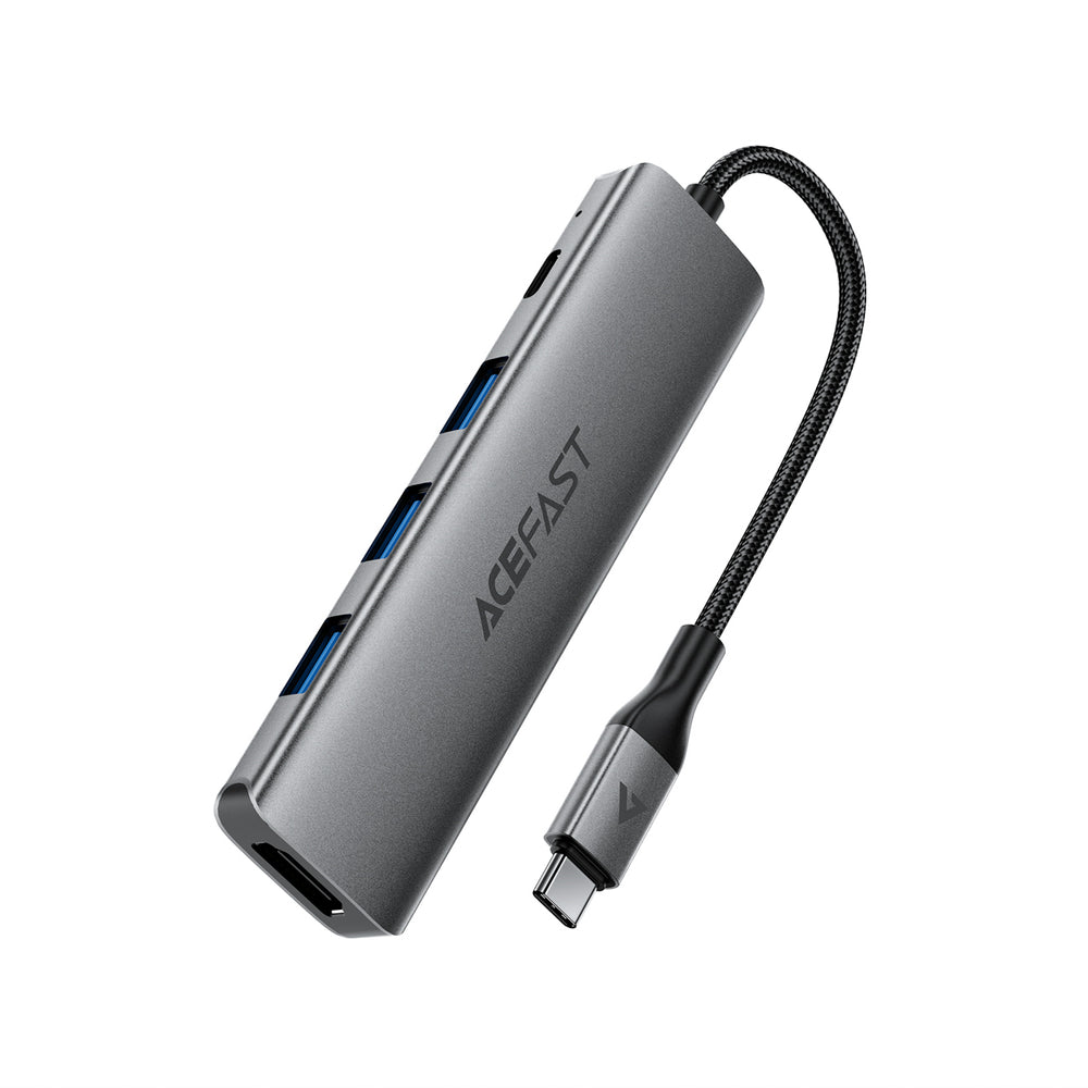 Acefast J16 USB Hub USB-C 5-in-1 HDMI 4K 60Hz PD90W Docking Station - Gray_0