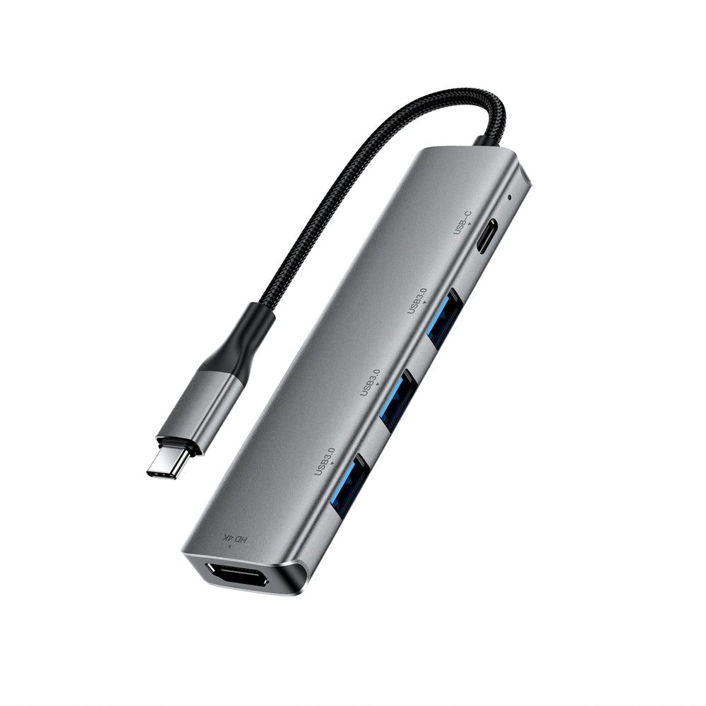 Acefast J16 USB Hub USB-C 5-in-1 HDMI 4K 60Hz PD90W Docking Station - Gray_3