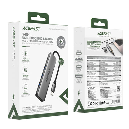 Acefast J16 USB Hub USB-C 5-in-1 HDMI 4K 60Hz PD90W Docking Station - Gray_4