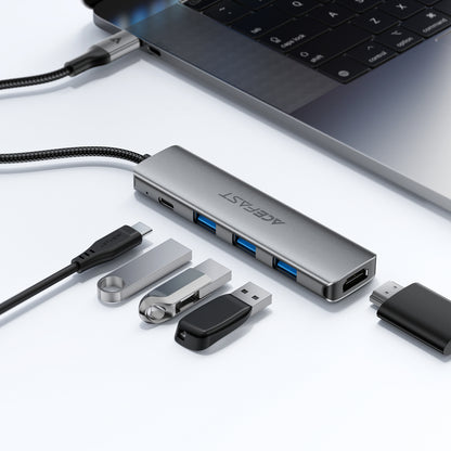 Acefast J16 USB Hub USB-C 5-in-1 HDMI 4K 60Hz PD90W Docking Station - Gray_6