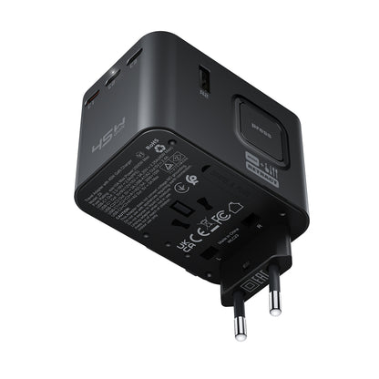 Wall Charger Acefast Z8 Travel, 45W, 3A, 2 x USB-A - 3 x USB-C, Black_2
