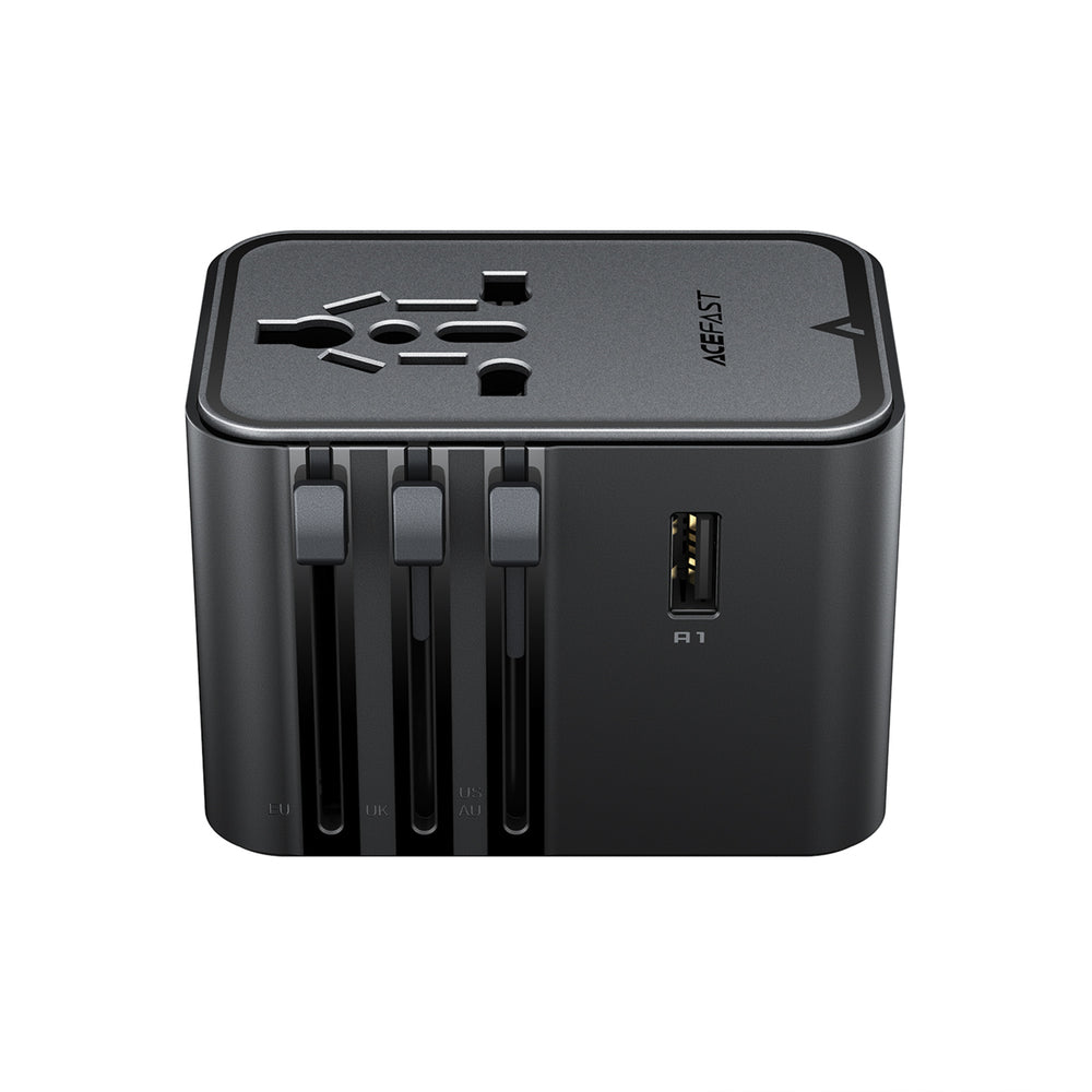 Wall Charger Acefast Z8 Travel, 45W, 3A, 2 x USB-A - 3 x USB-C, Black_4