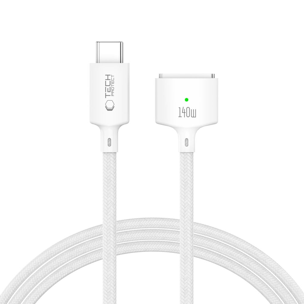 Tech-Protect MMC01 Ultraboost USB-C / USB-C MagSafe 3 140W 200cm Cable for MacBook - White_0