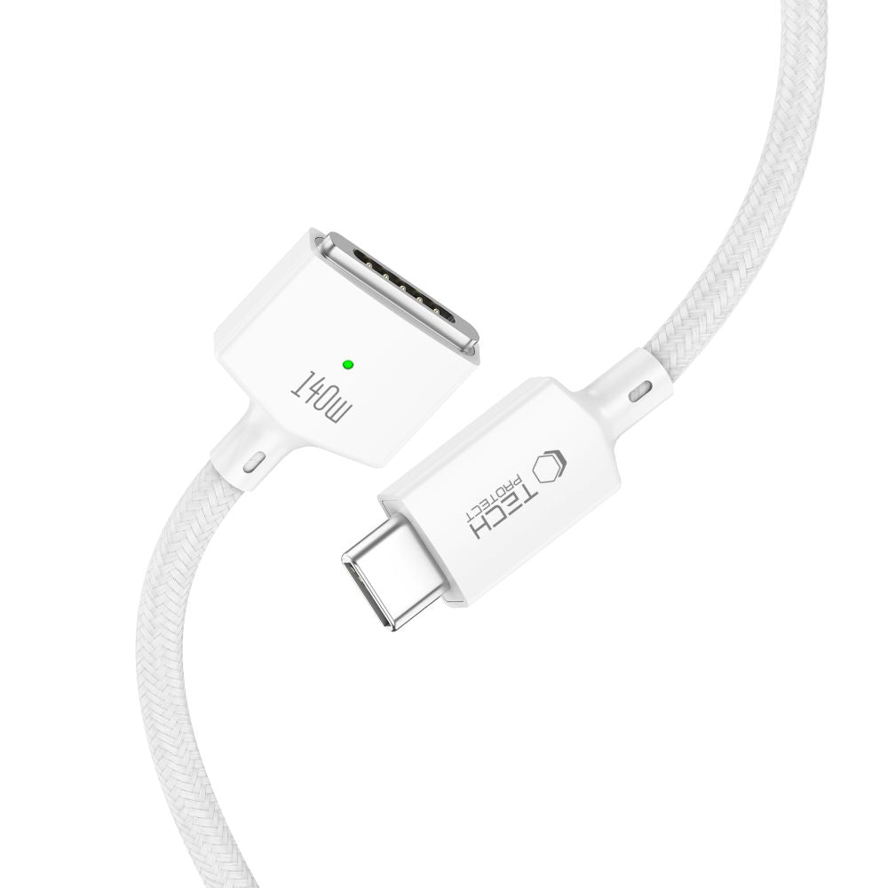 Tech-Protect MMC01 Ultraboost USB-C / USB-C MagSafe 3 140W 200cm Cable for MacBook - White_2