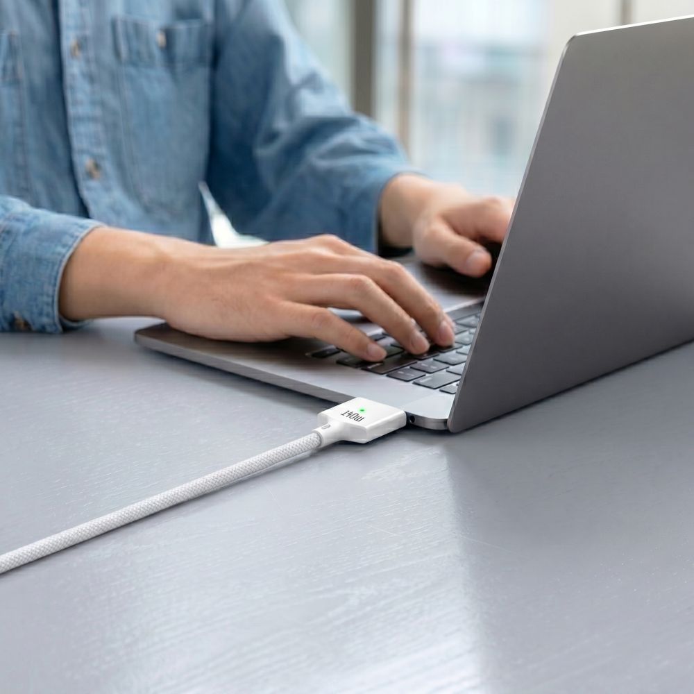 Tech-Protect MMC01 Ultraboost USB-C / USB-C MagSafe 3 140W 200cm Cable for MacBook - White_3