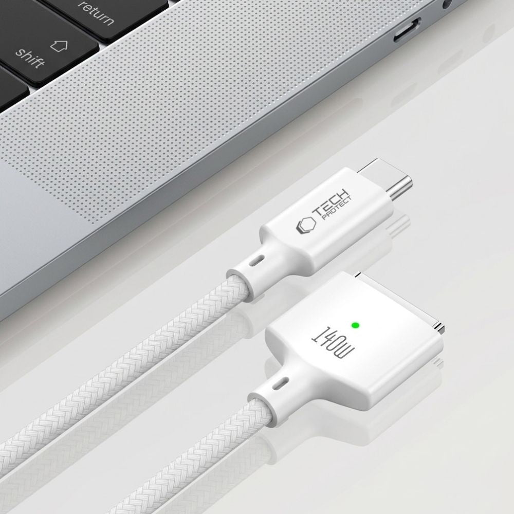 Tech-Protect MMC01 Ultraboost USB-C / USB-C MagSafe 3 140W 200cm Cable for MacBook - White_4