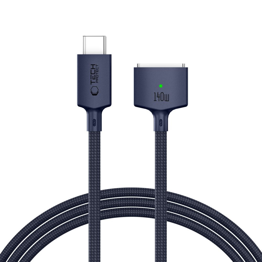 Tech-Protect MMC01 Ultraboost USB-C / USB-C MagSafe 3 140W 200cm Cable for MacBook - Navy Blue_0