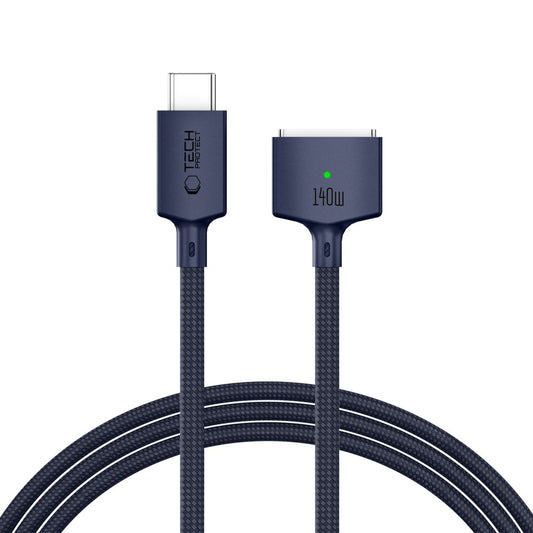 Tech-Protect MMC01 Ultraboost USB-C / USB-C MagSafe 3 140W 200cm Cable for MacBook - Navy Blue_0