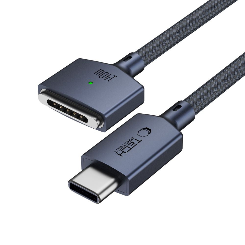 Tech-Protect MMC01 Ultraboost USB-C / USB-C MagSafe 3 140W 200cm Cable for MacBook - Navy Blue_1