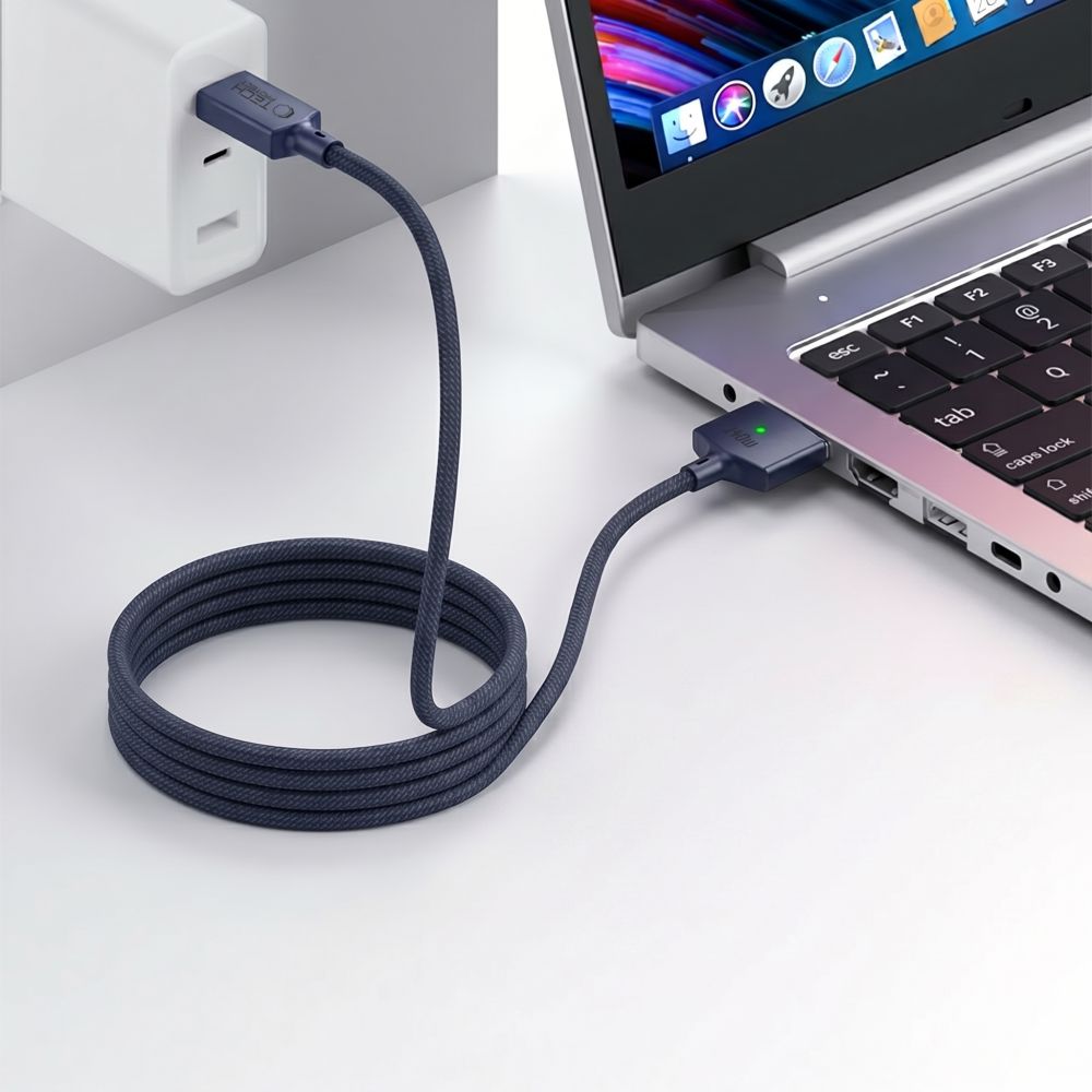 Tech-Protect MMC01 Ultraboost USB-C / USB-C MagSafe 3 140W 200cm Cable for MacBook - Navy Blue_5