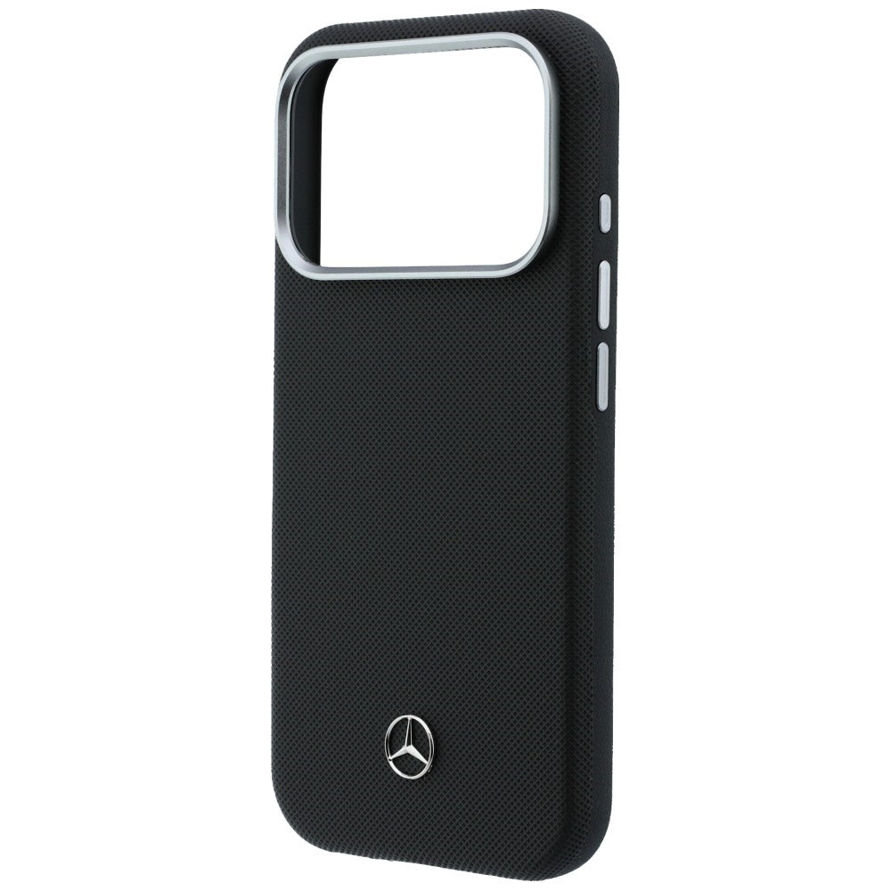 Mercedes Leather Semi Wrap Grill Pattern MagSafe Case for iPhone 17 Pro - Black_5