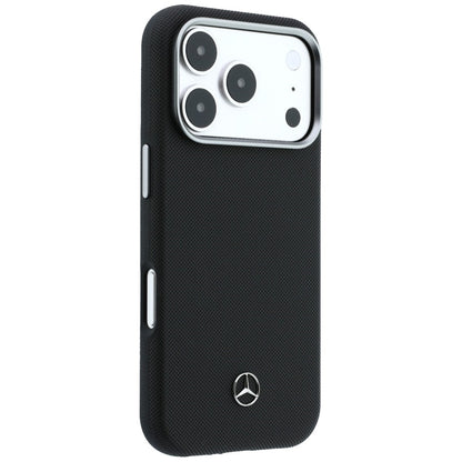 Mercedes Leather Semi Wrap Wood Effect MagSafe Case for iPhone 17 Pro Max - Black_3