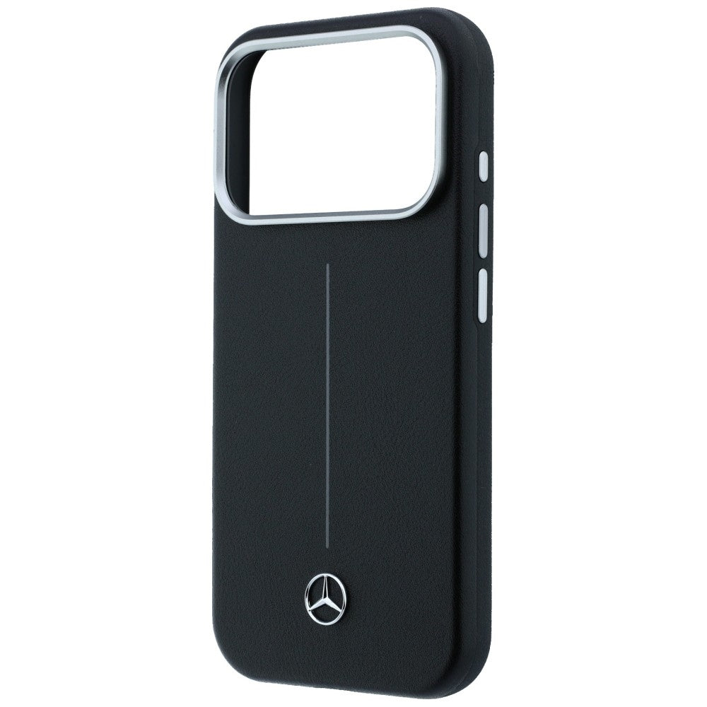 Mercedes Leather Semi Wrap Iconic Line MagSafe Case for iPhone 17 Pro - Black_5