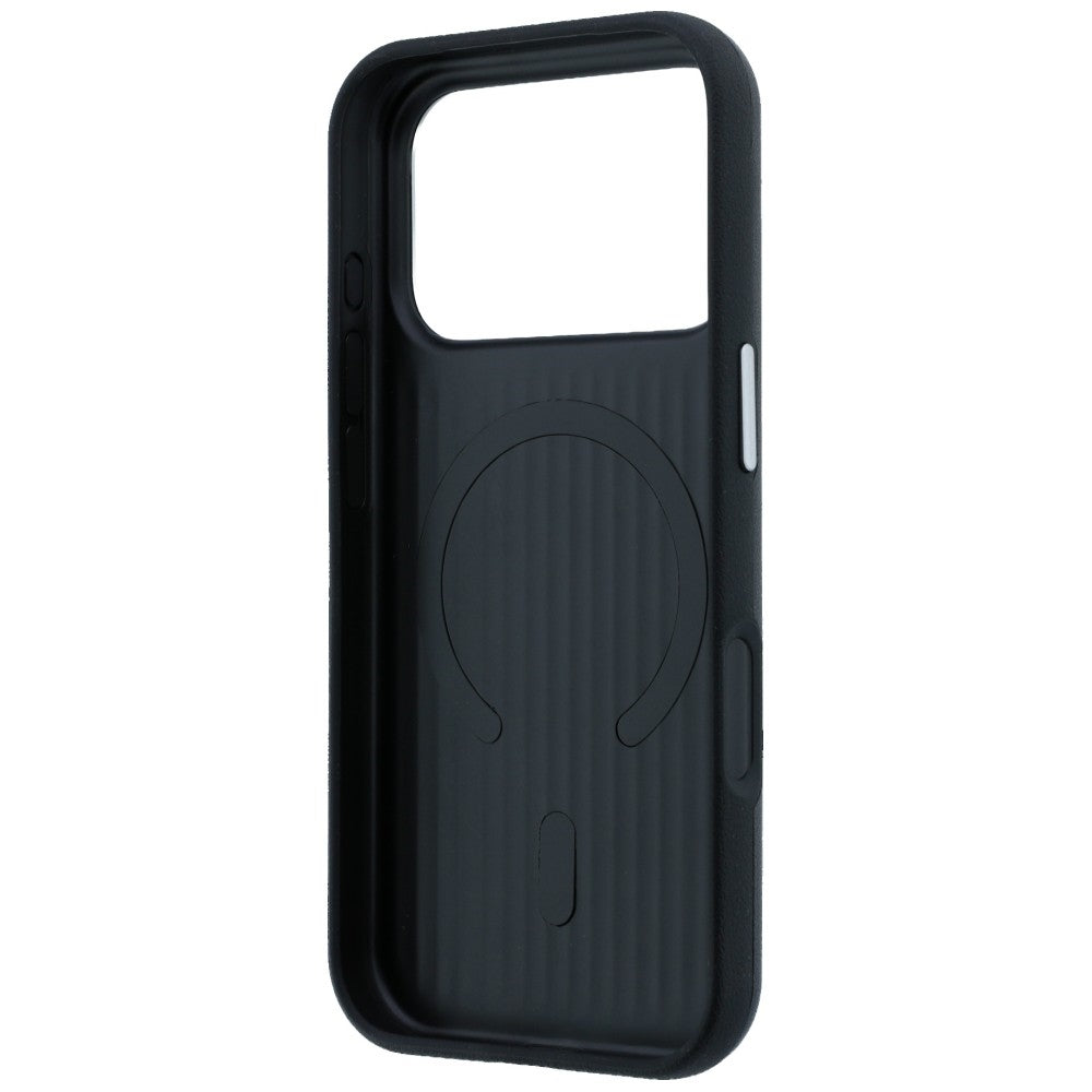 Mercedes Leather Semi Wrap Iconic Line MagSafe Case for iPhone 17 Pro Max - Black_6