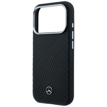 Mercedes Leather Semi Wrap Wood Effect MagSafe Case for iPhone 17 Pro Max - Black_5