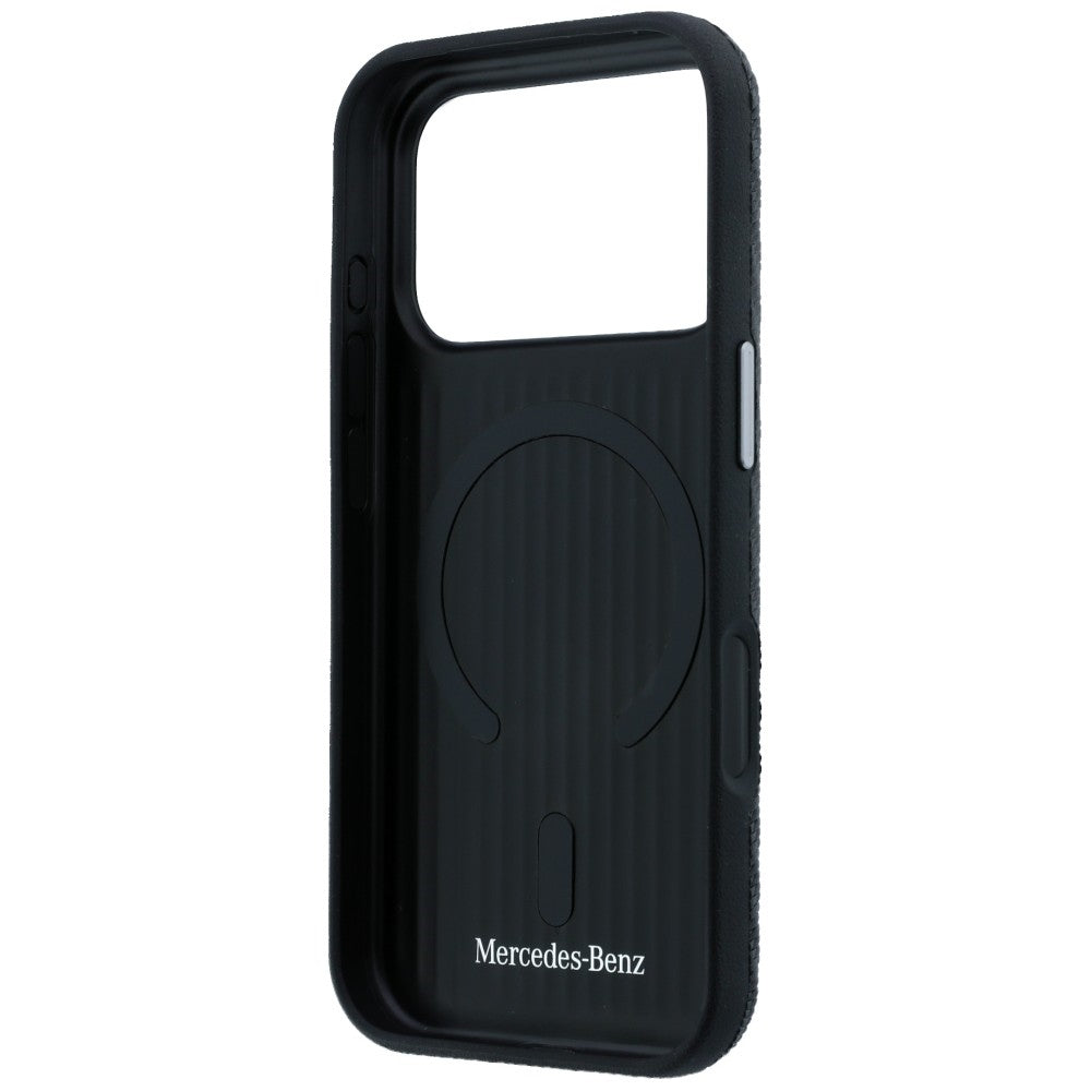 Mercedes Leather Semi Wrap Wood Effect MagSafe Case for iPhone 17 Pro Max - Black_6