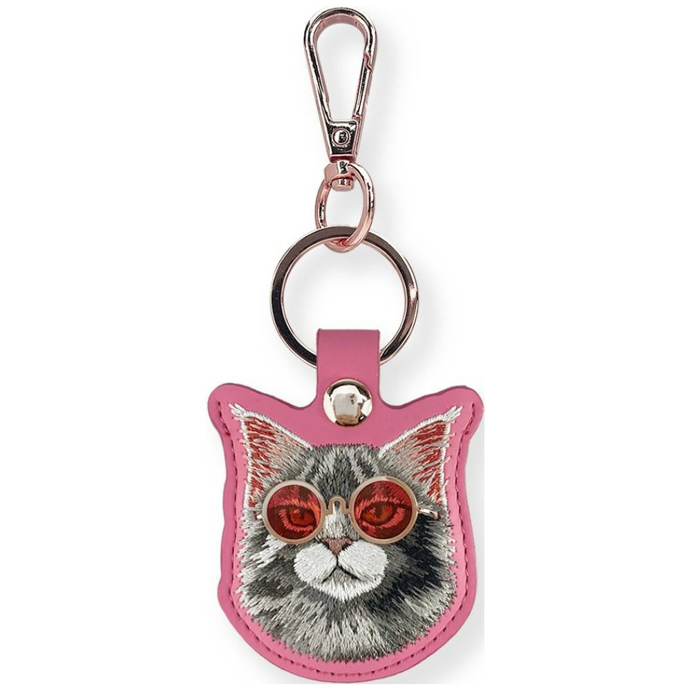 Etui Nimmy Glasses Cool and Cute Cat na lokalizator - różowe_0