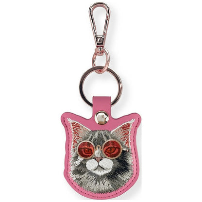 Etui Nimmy Glasses Cool and Cute Cat na lokalizator - różowe_0