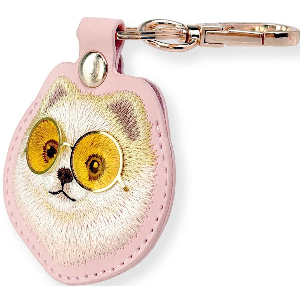 Etui Nimmy Glasses Cool and Cute Dog na lokalizator - różowe_2