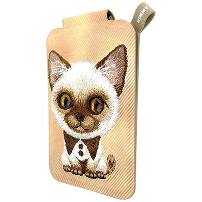 Nimmy New Big-Eye Cute Pets 2.0 Cat Magnetic Wallet with Phone Stand - Brown_1