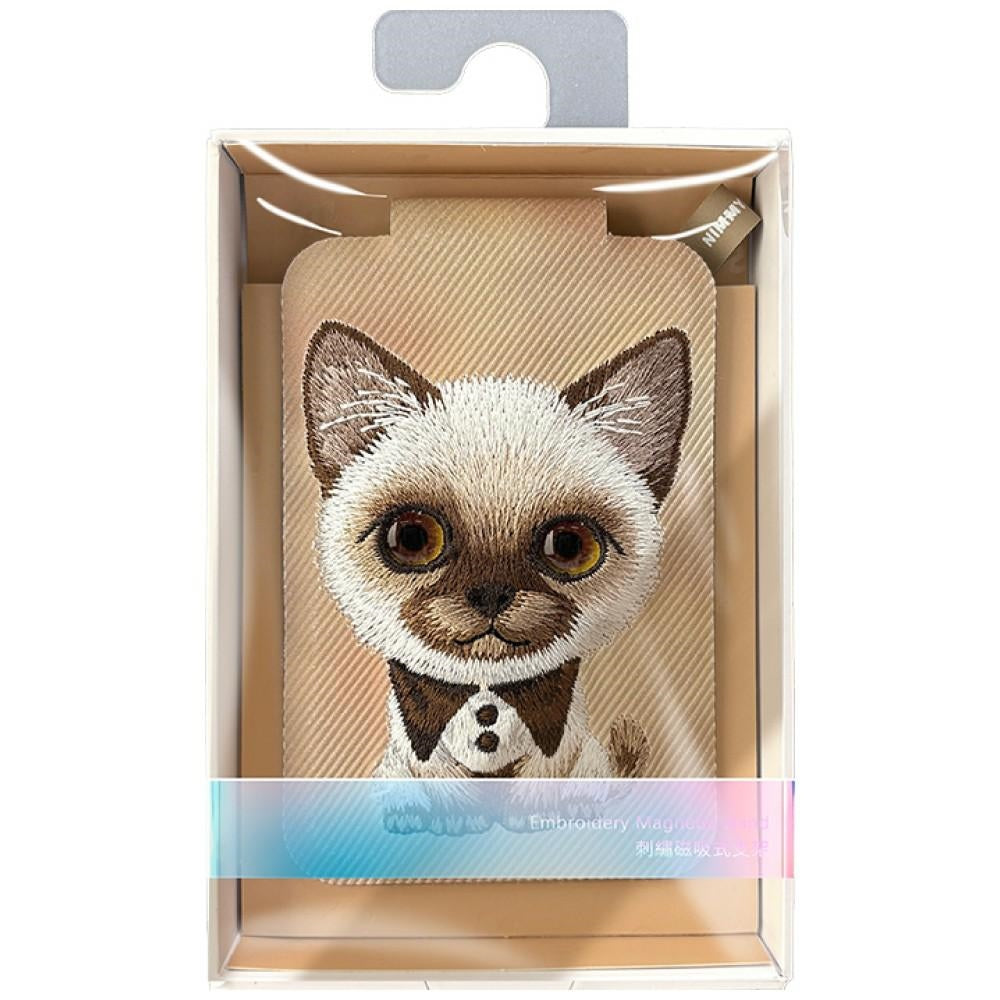 Nimmy New Big-Eye Cute Pets 2.0 Cat Magnetic Wallet with Phone Stand - Brown_6