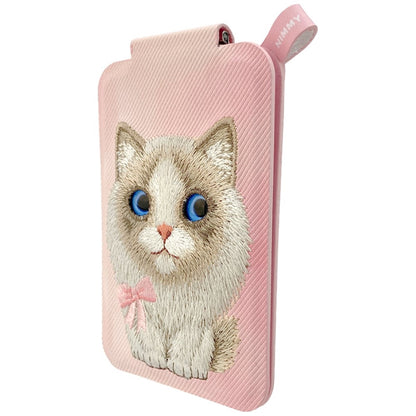 Nimmy New Big-Eye Cute Pets 2.0 Cat Magnetic Wallet with Phone Stand - Pink_1