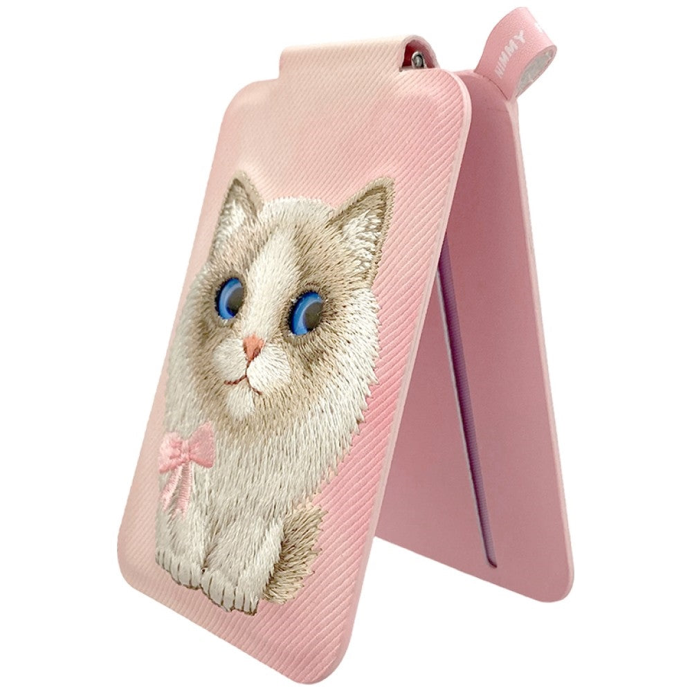 Nimmy New Big-Eye Cute Pets 2.0 Cat Magnetic Wallet with Phone Stand - Pink_2
