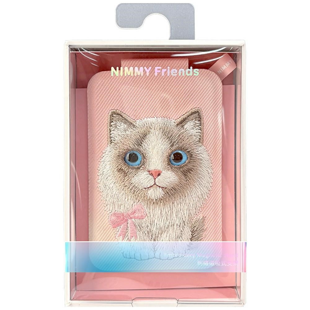 Nimmy New Big-Eye Cute Pets 2.0 Cat Magnetic Wallet with Phone Stand - Pink_6
