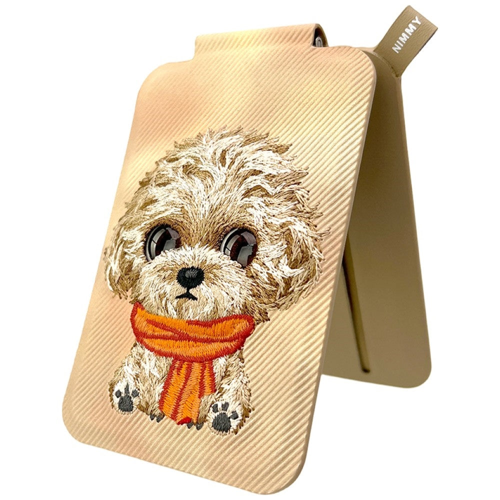 Nimmy New Big-Eye Cute Pets 2.0 Dog Magnetic Wallet with Phone Stand - Brown_2