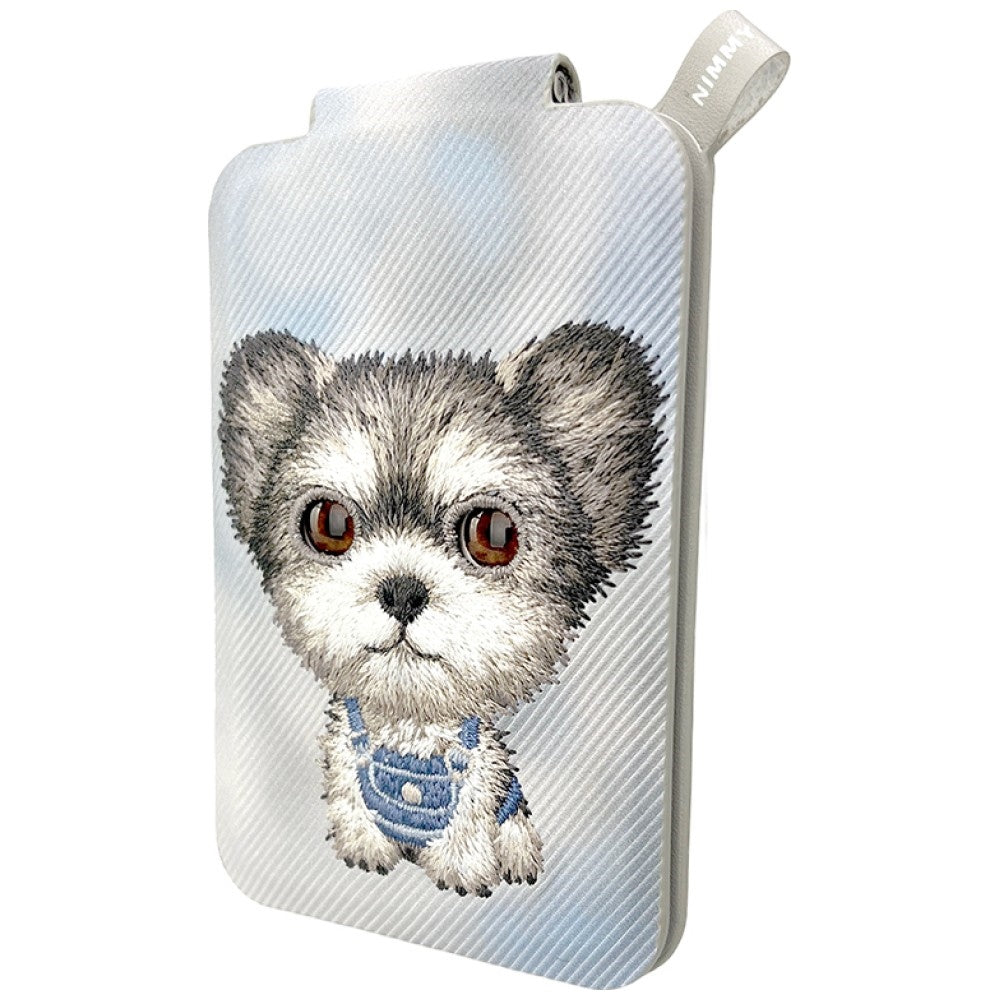 Nimmy New Big-Eye Cute Pets 2.0 Dog Magnetic Wallet with Phone Stand - Gray_1
