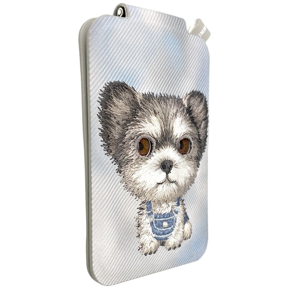 Nimmy New Big-Eye Cute Pets 2.0 Dog Magnetic Wallet with Phone Stand - Gray_5