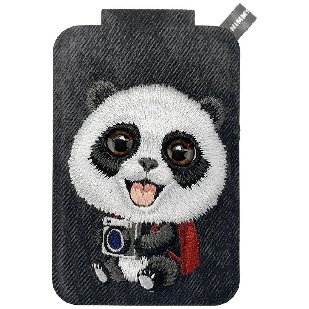 Nimmy New Big-Eye Cute Pets 2.0 Panda Magnetic Wallet with Phone Stand - Black_0