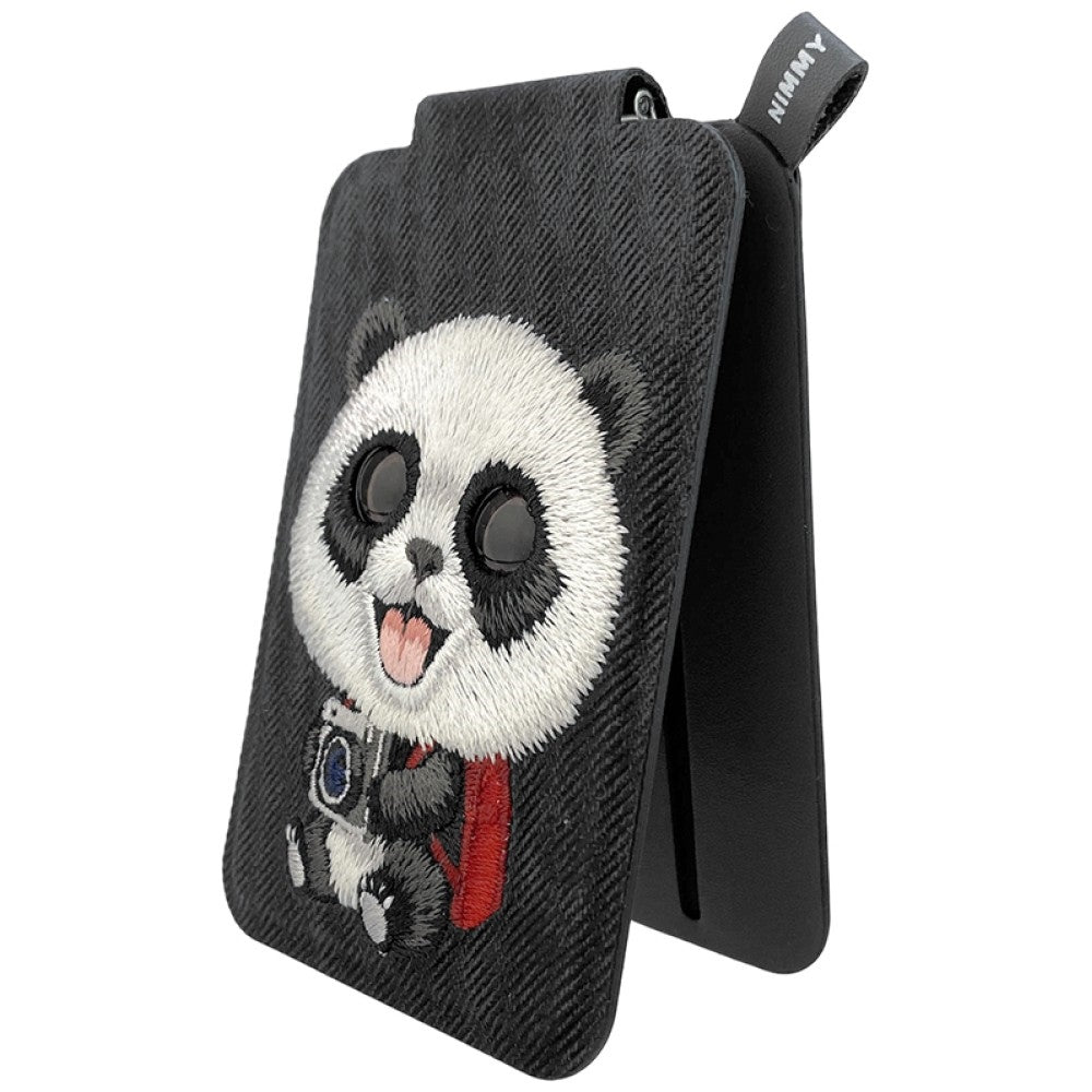Nimmy New Big-Eye Cute Pets 2.0 Panda Magnetic Wallet with Phone Stand - Black_1