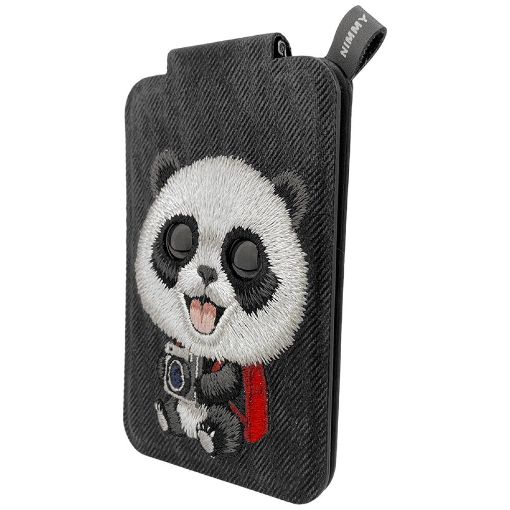 Nimmy New Big-Eye Cute Pets 2.0 Panda Magnetic Wallet with Phone Stand - Black_2